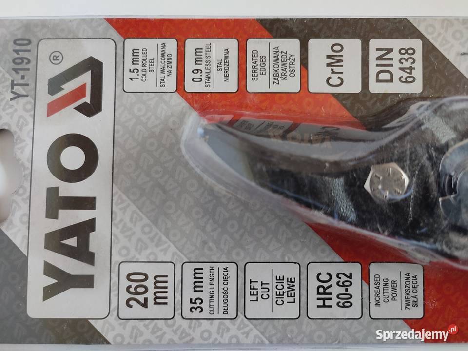 NOŻYCE DO CIĘCIA BLACHY LEWE 260 MM YT1910 Warszawa