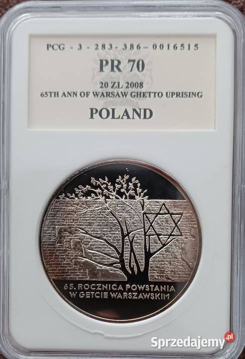 20 65 rocznica Powstania w Getcie Antyki, Sztuka, Kolekcje Konin sprzedam