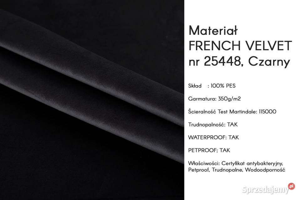 Nowy narożnik czarny welur z kryształkami wielkopolskie Kępno