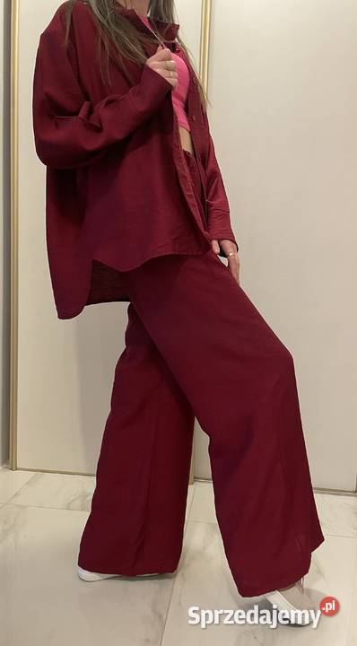 Mega modny damski komplet bordo Premium jakość Krotoszyn