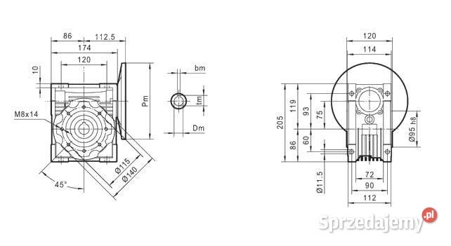 Silnik Elektryczny 055kW 1390obrPRZEKŁADNIA I80 nieuszkodzony Solec Kujawski
