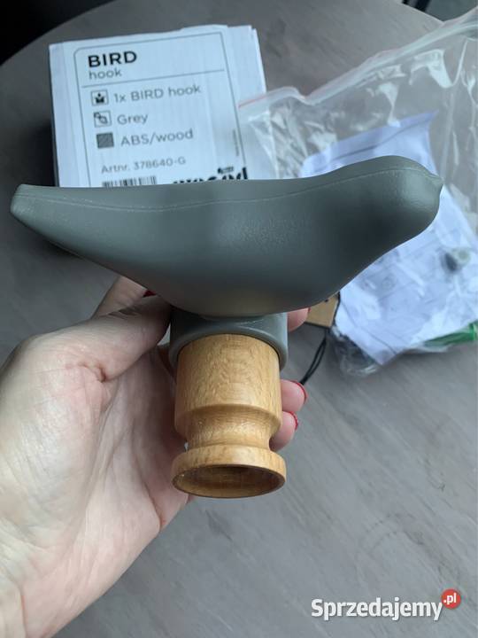 Wieszaczek Wood BIRD szary nowy odcienie szarości Mosty sprzedam