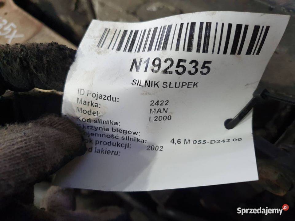 SILNIK KOMPLETNY MAN L2000 D0834 LFL03 180 osobowe Lipno