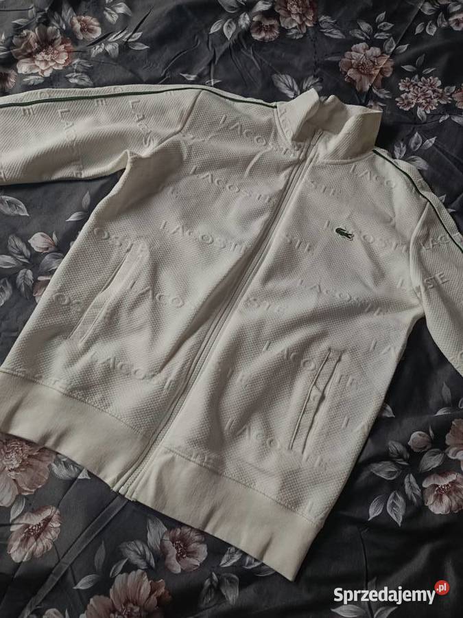Komplet dresowy Lacoste Tracksuit biały rozmiar podlaskie Białystok sprzedam