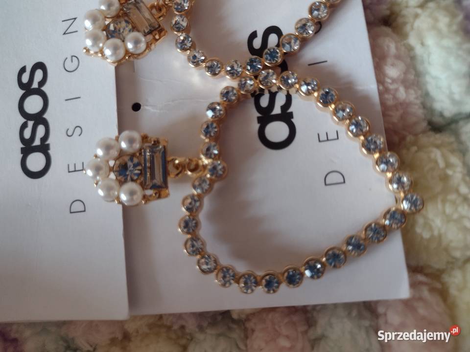 ASOS Bogato zdobione kolczyki ślubne serca perły Kraków