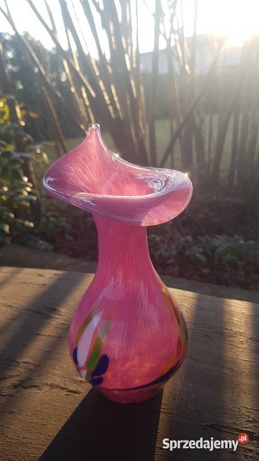 Kolorowy szklany wazon Myszków sprzedam