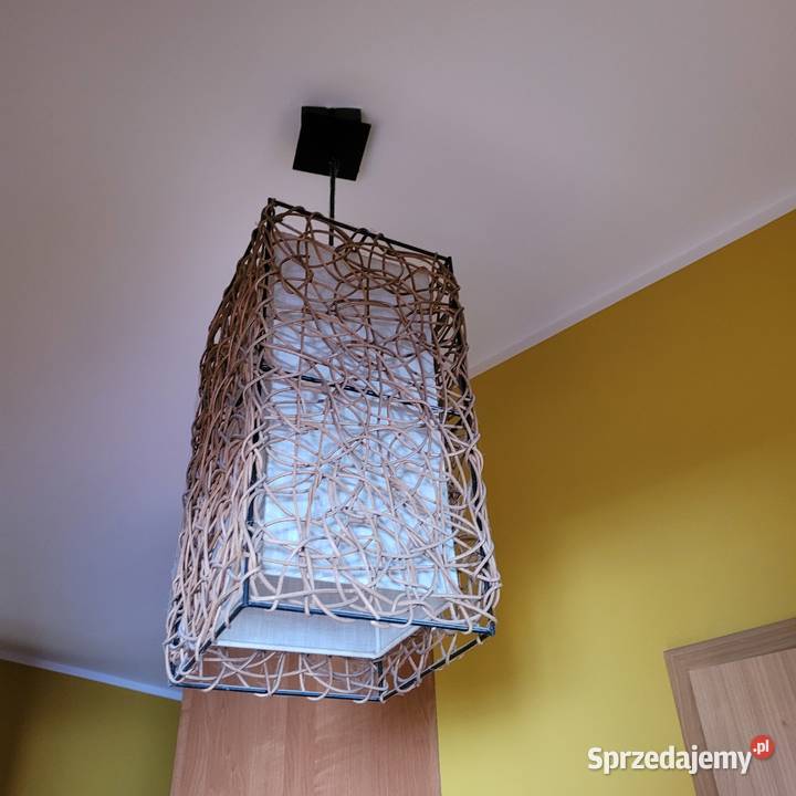komplet 3 lamp wiszących w kolorze drewna Poznań