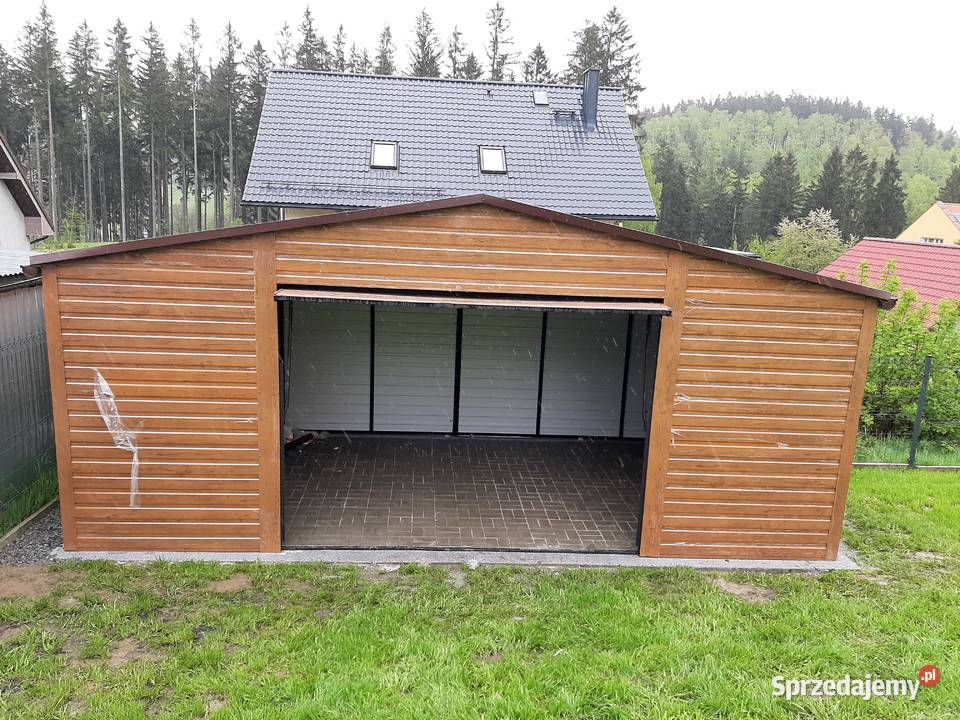 Garaż Blaszany GRAFITOWY Brama OKNA Garaże Kalisz