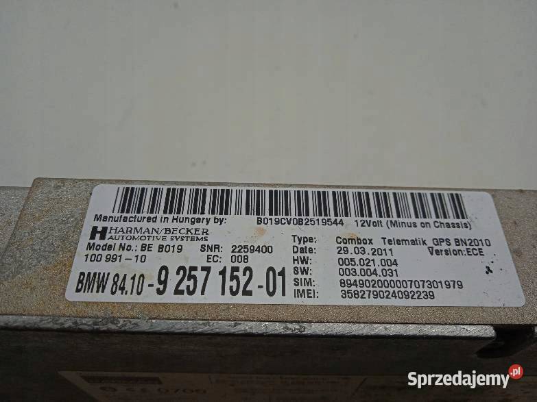 MODUŁ TELEMATIK 9257152 BEB019 Bmw Seria 5 VI świętokrzyskie