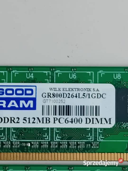 Pamięci RAM GOODRAM DDR2 512MB PC6400 DIMM i Kraków