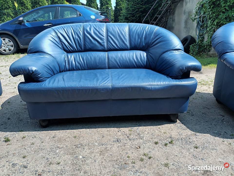 Kanapa sofy skórzane komplet 3 Lubin