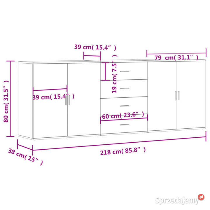 Szafki 3 biały materiał drewnopochodny WM3276609 Warszawa