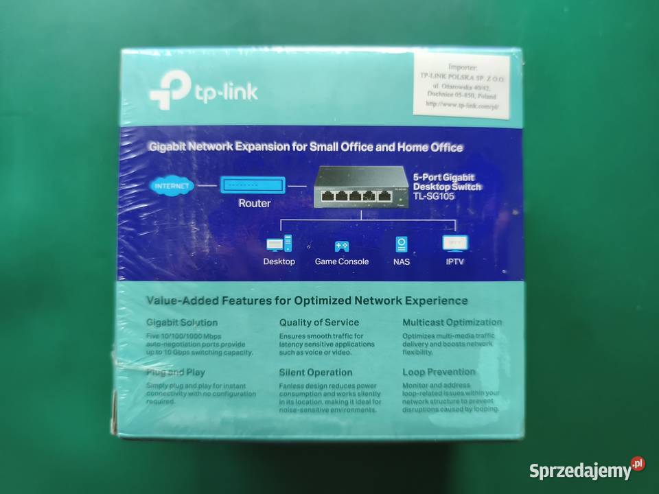 Nowy switch TPLINK TLSG105UN Ver 80 podkarpackie Miejsce Piastowe