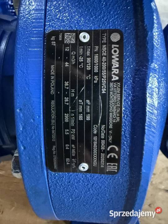 Pompa obiegowa wodna Lowara NSCE 4020055 Q 1244 Wałsnów