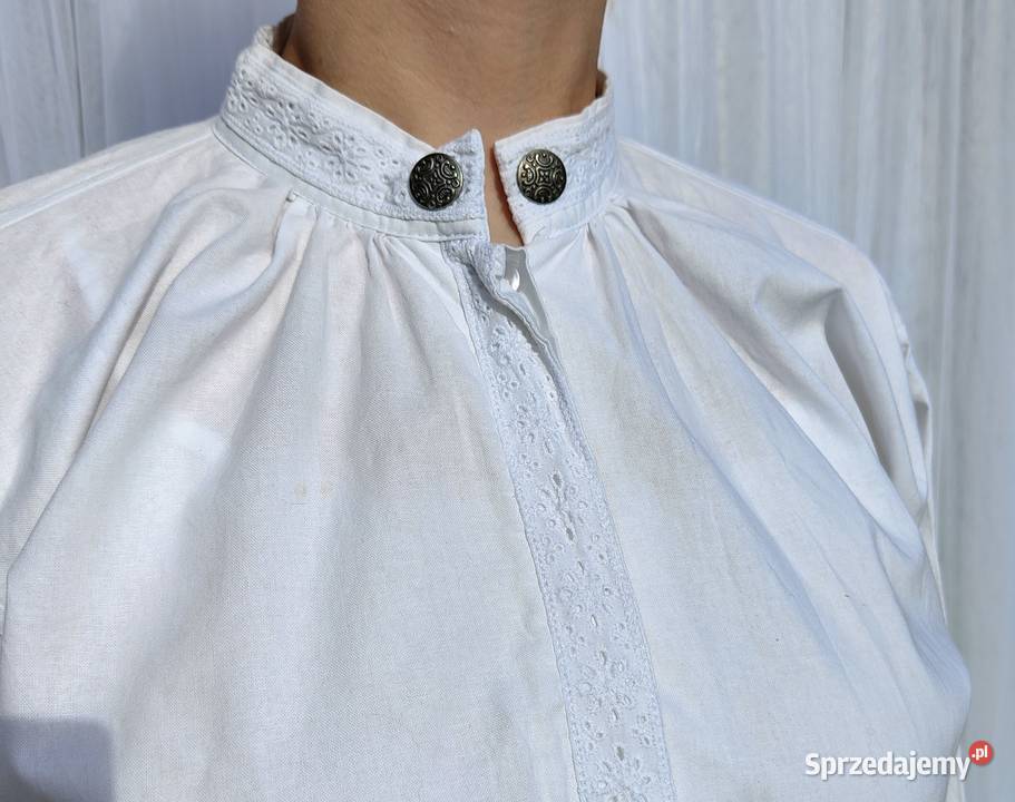 04 Biała bawełniana bluzka folk folklor S 36 zachodniopomorskie Szczecin