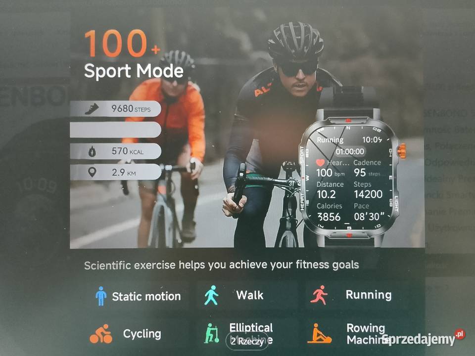 Smartwatch Fitness Tracker czarny z akumulatorem Zgierz