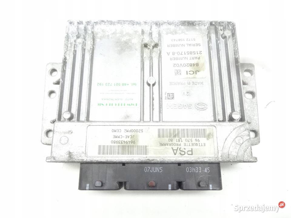 CITROEN C2 C3 KOMPUTER SILNIKA 215851708A Przemęt