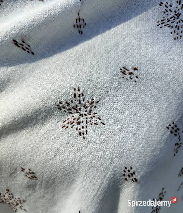 Duża chusta szal dupatta haftowana biała bawełna Szczecin