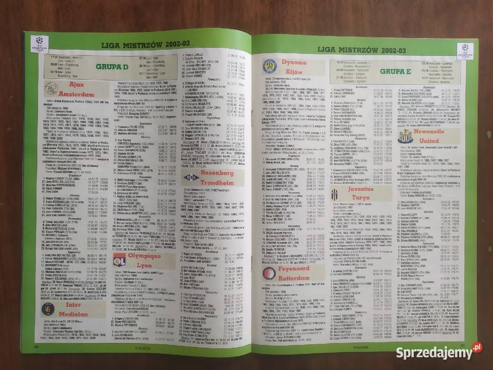 Skarb kibica liga mistrzów sezon 200203 Łódź