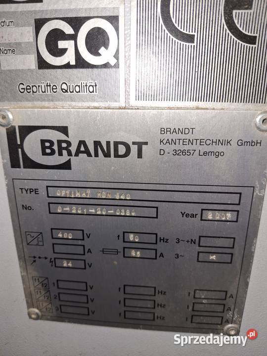 Oklejarka okleiniarka BRANDT KDN 340 r 2007 Rzezawa