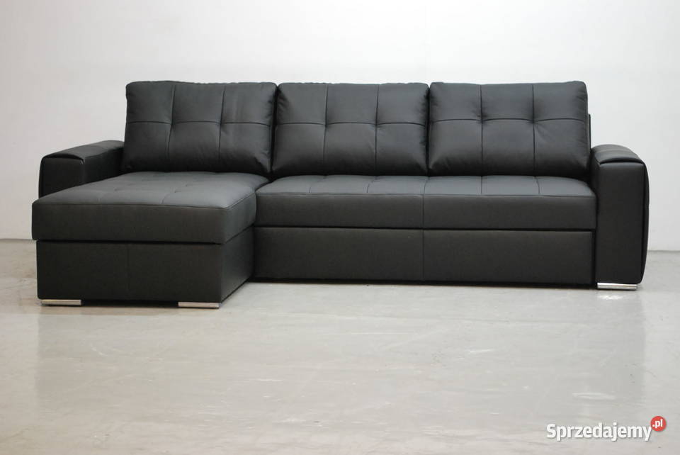 czarna SKÓRA NATURALNA NAROŻNIK Z FSPANIA 6605 Poznań