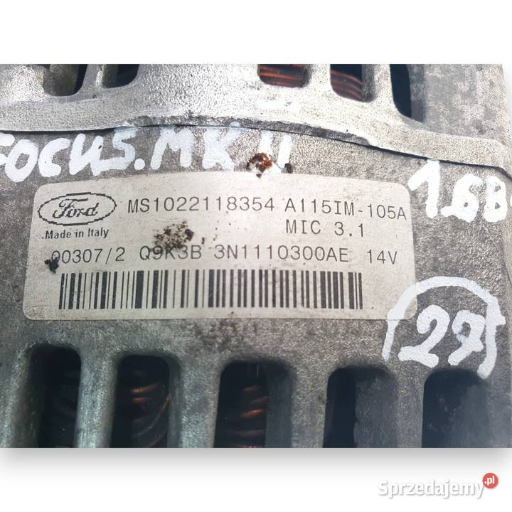 ALTERNATOR Ford Focus MK2 Fiesta C 16 16V 105A Układ elektryczny silnika