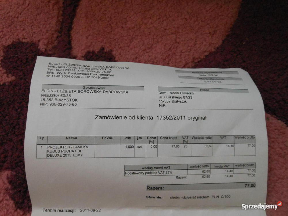 TOMY PROJEKTOR RUCHOMY KUBUŚ PUCHATEK