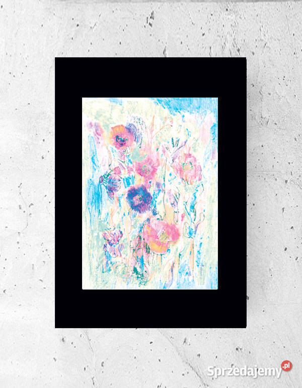 mały plakat z kwiatami pastelowy plakat A5 Plakaty Gdańsk