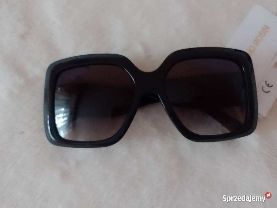GINO ROSSI Duże czarne okulary przeciwsłoneczne Filtr UV-400 kat. 3 Okulary małopolskie Kraków
