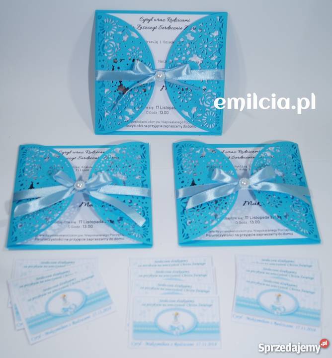 Zaproszenia ażurowe Ślub Komunia Chrzest Koperta lubuskie Zielona Góra