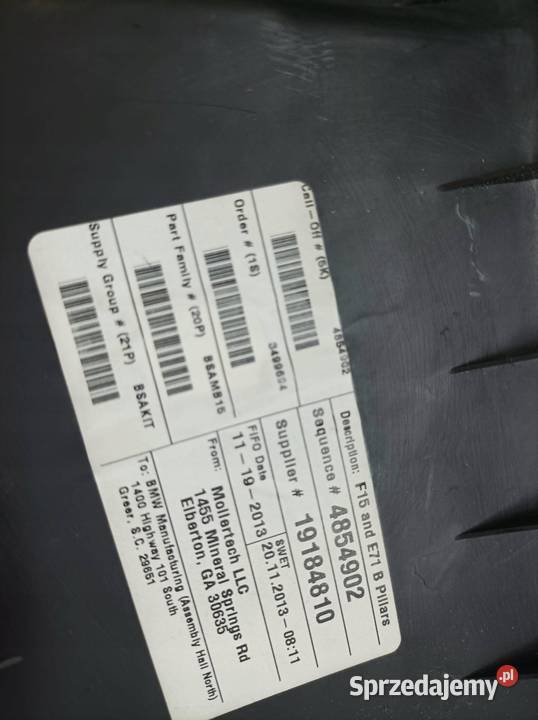 OSŁONA SŁUPKA B LEWA PRAWA KOMPLET MPAKIET Bmw