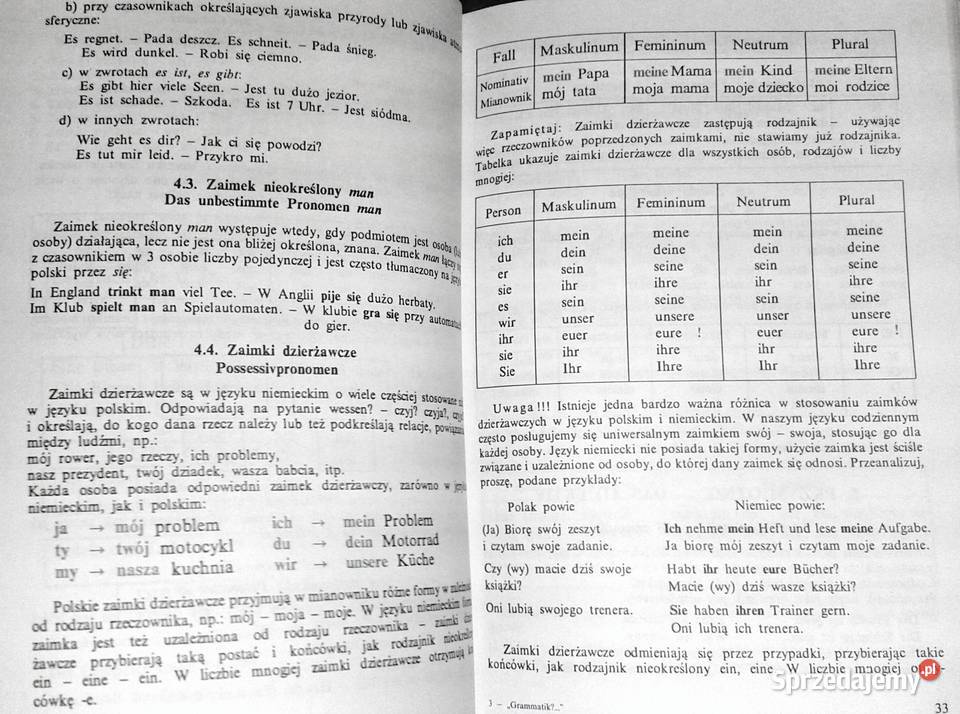 Grammatik Kein Problem Cz 1 E Reymont E Tomiczek Rok wydania 1999 Chełm