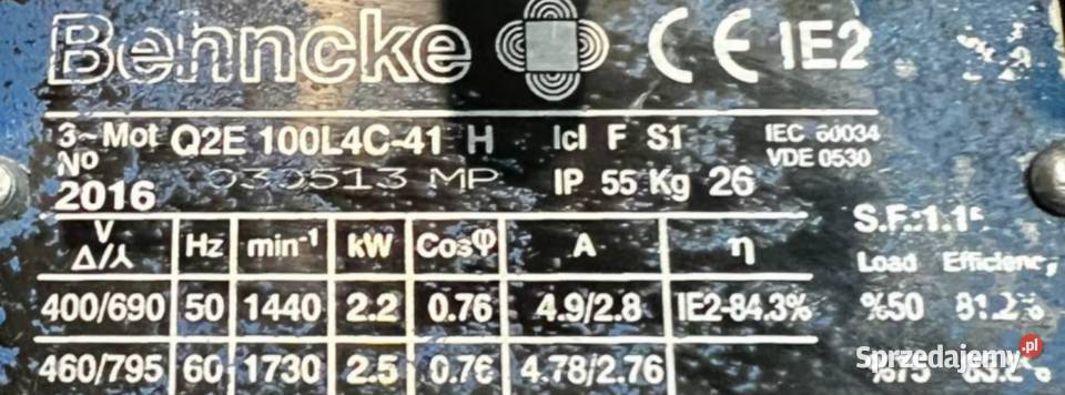 Behncke Q2E 100L4C41 H Q2E100L4C41H Silnik Poznań