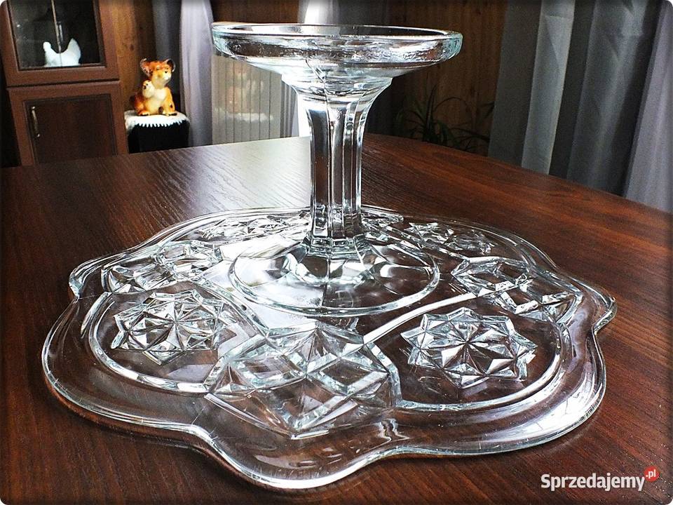 Stara Duża Patera 31 na Tort Huta Szkła Porcelana i szkło Żary