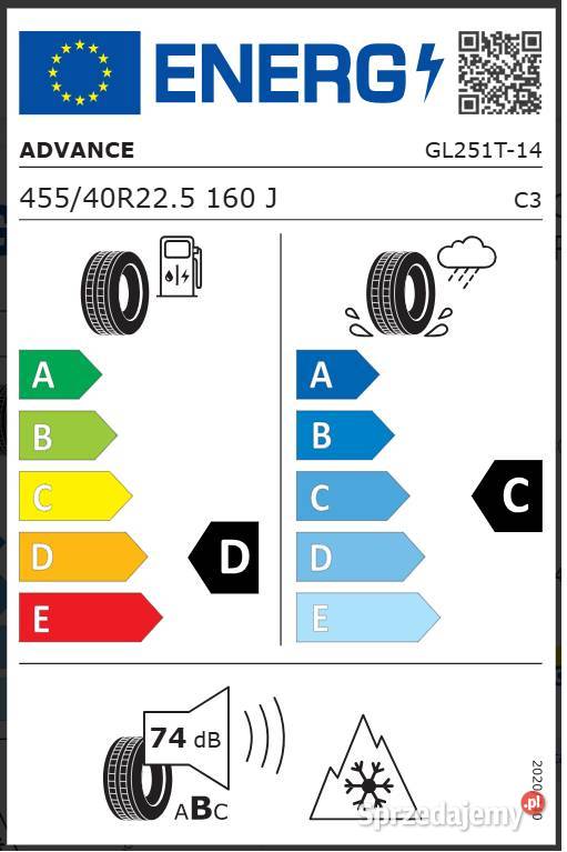 ADVANCE GL251T 45540 R225 Nowa opona naczepowa Ciężarowe