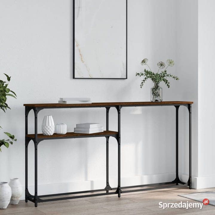 Stolik konsolowy brązowy dąb 145x225x75 WM834099 Warszawa
