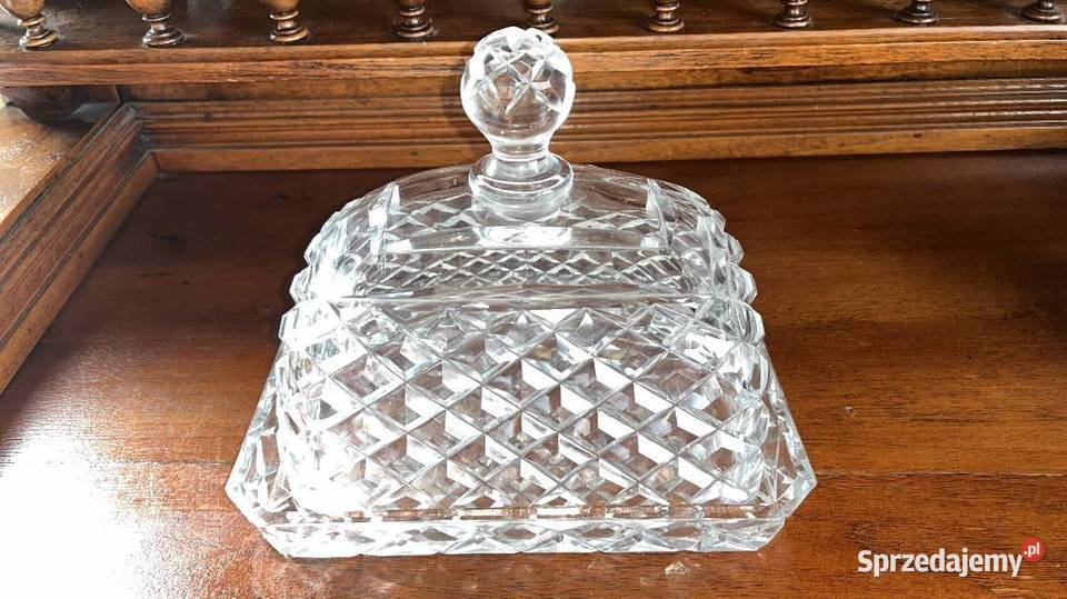 Kryształowa maselnica Serownica Elegancka Gdańsk
