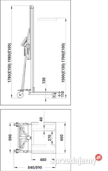Elektryczny lekki wózek podnośnikowy E100H łódzkie Smolice