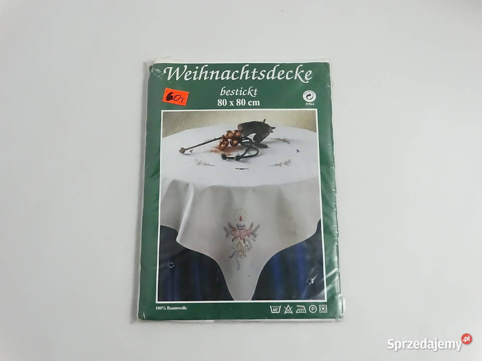 Haftowana serweta świąteczna 80x80 NOWA 100