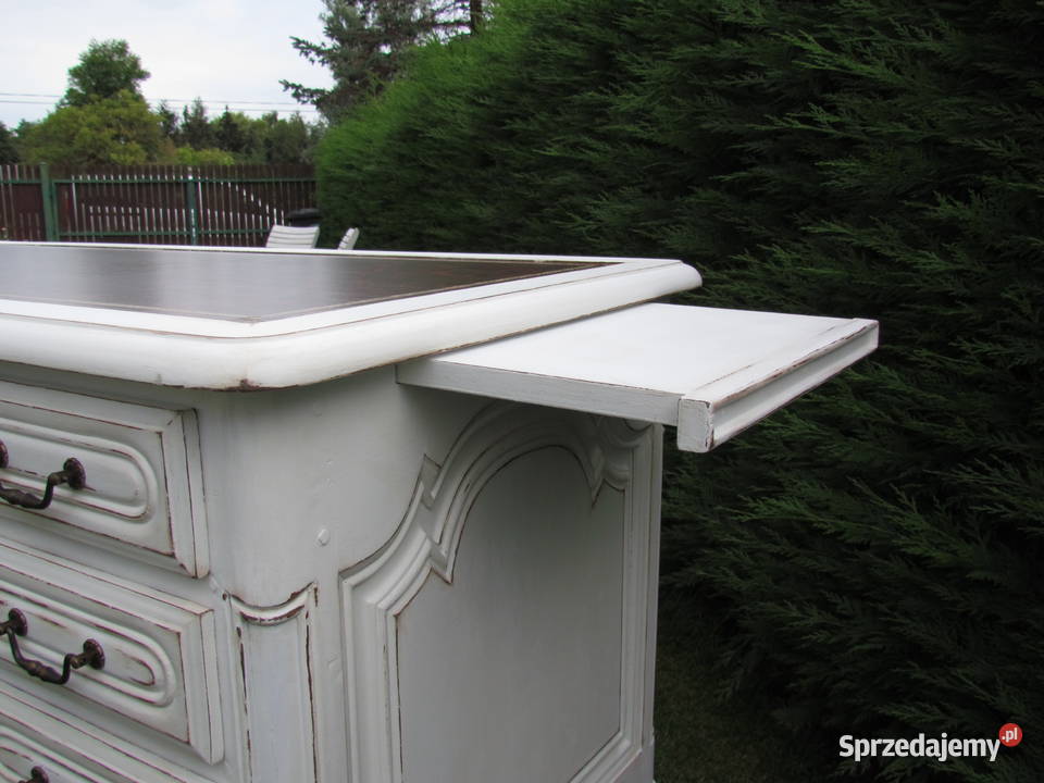 stare francuskie biurko z szufladami shabby chic Stepnica