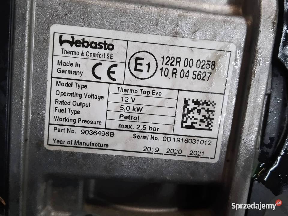 OGRZEWANIE POSTOJOWE 122R000258 Volvo XC 90 II Części samochodowe
