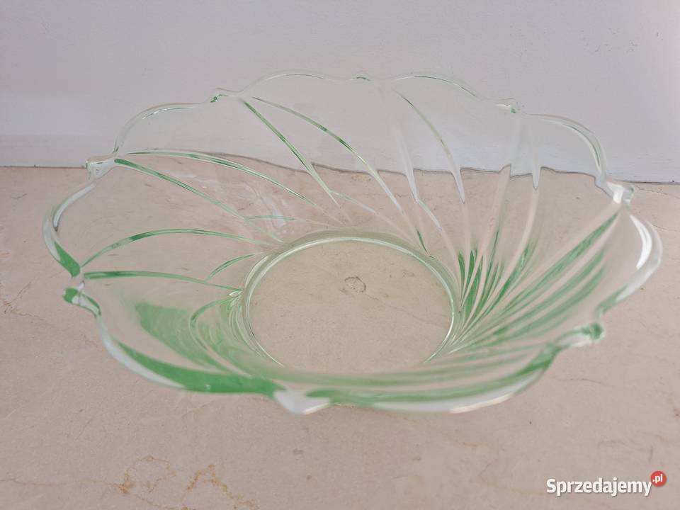 Szklana Miseczka Miska Patera ze Szkła Uranowego Gdańsk