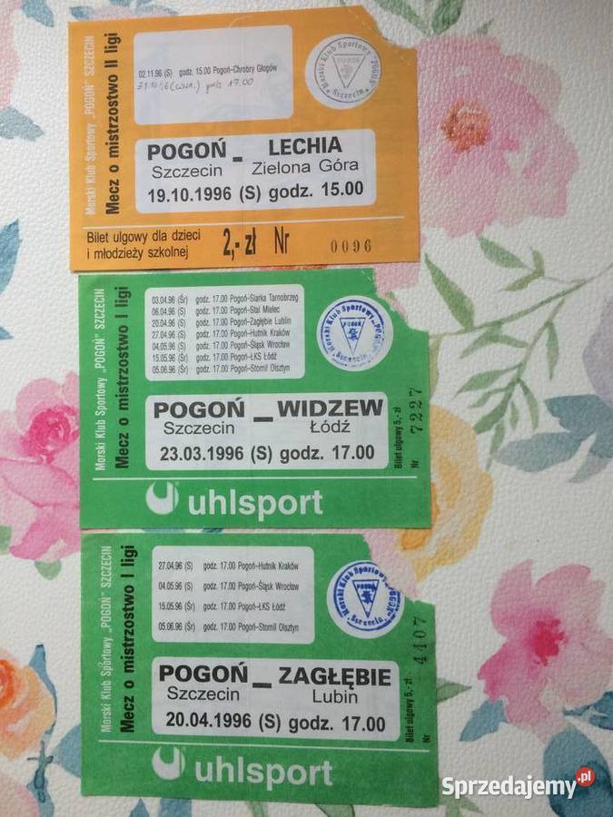 1161 Bilety Pogoni Szczecin 1996 R Antykwariat