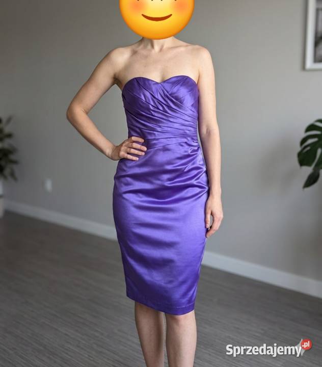 Fioletowa sukienka bez rękawów Nowogard
