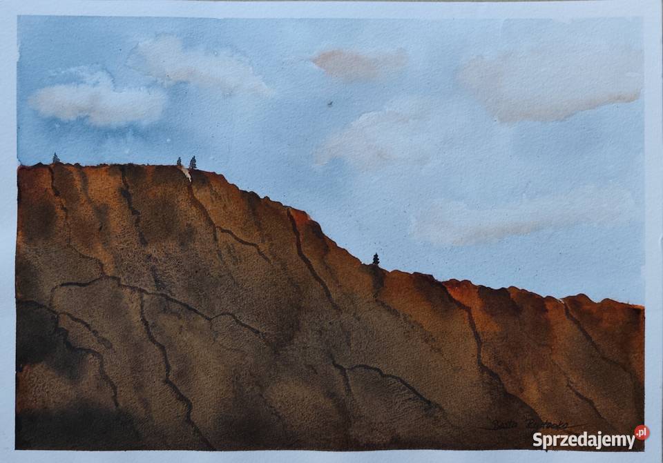 Akwarela Akwarelka Obraz pt Góry Kanionu Katowice