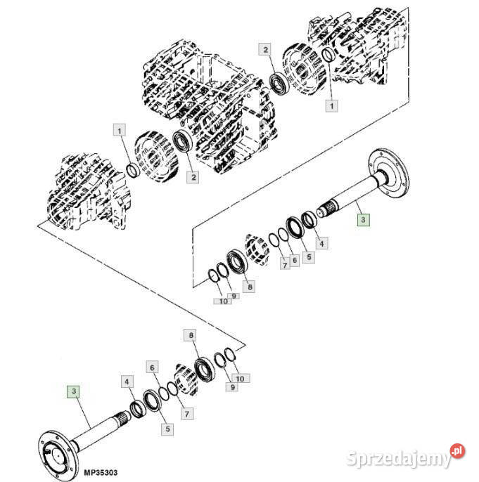 John Deere 3120 3320 3520 3720 oś tylna półoś Jastrzębniki