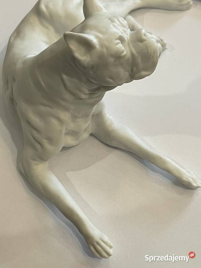 Figurka psa chart porcelana biskwit Kraków