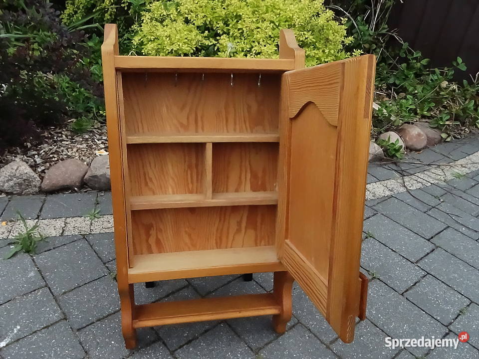 Rustykalna Drewniana Szafka na Klucze Organizer 34cm