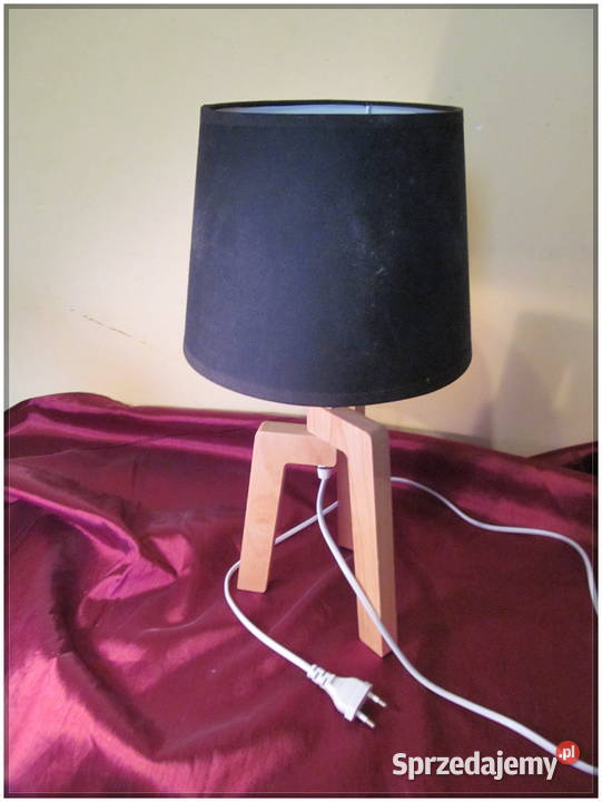 Lampa nocna stołowa drewniana LOFT geometria 45