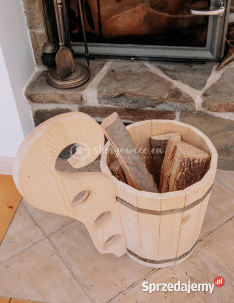 Góralski czerpak Duża drewniana doniczka Dekoracje i ozdoby Szaflary